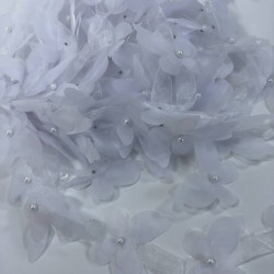 Beyaz Renk Lazer Kesim Kelebek Şerit-LKT-1105