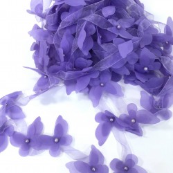 Lila Renk Lazer Kesim Kelebek Şerit-LKT-1106