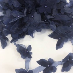 Lacivert Renk Lazer Kesim Kelebek Şerit-LKT-1110