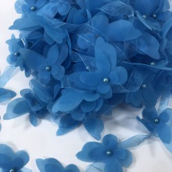 Turkuaz Renk Lazer Kesim Kelebek Şerit-LKT-1112