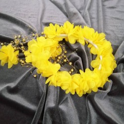 Sarı Lazer Kesim Çiçekli Taç-LKTC-1000