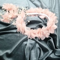 Pudra Lazer Kesim Çiçekli Taç-LKTC-1001