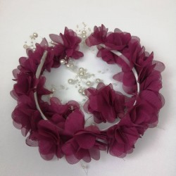 Bordo Lazer Kesim Çiçekli Taç-LKTC-1007 Bordo Lazer Kesim Çiçekli Taç-LKTC-1007
