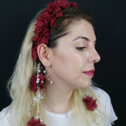 Mor Lazer Kesim Çiçekli Taç-LKTC-1009