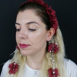 Mor Lazer Kesim Çiçekli Taç-LKTC-1009