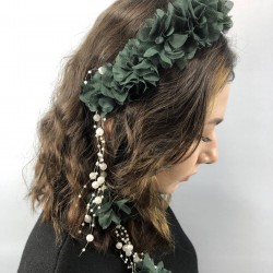 Yeşil Lazer Kesim İncili Taç-LKTC-1018