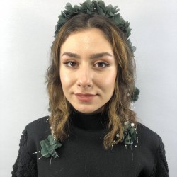 Yeşil Lazer Kesim İncili Taç-LKTC-1018