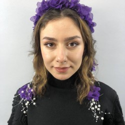 Mor Lazer Kesim İncili Taç-LKTC-1020