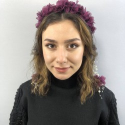 Mürdüm Lazer Kesim İncili Taç-LKTC-1022 Mürdüm Lazer Kesim İncili Taç-LKTC-1022