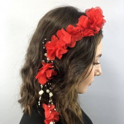 Kırmızı Lazer Kesim İncili Taç-LKTC-1023 Kırmızı Lazer Kesim İncili Taç-LKTC-1023