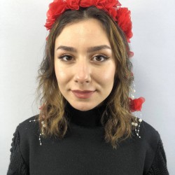 Kırmızı Lazer Kesim İncili Taç-LKTC-1023 Kırmızı Lazer Kesim İncili Taç-LKTC-1023