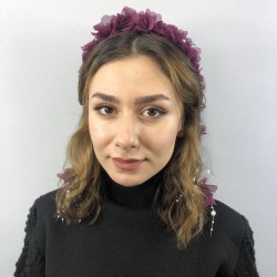 Renkli Lazer Kesim İncili Taç-LKTC-1025