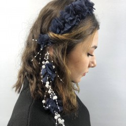 Lacivert Lazer Kesim İncili Taç-LKTC-1026 Lacivert Lazer Kesim İncili Taç-LKTC-1026