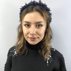 Lacivert Lazer Kesim İncili Taç-LKTC-1026 Lacivert Lazer Kesim İncili Taç-LKTC-1026