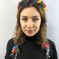 Rengarenk Lazer Kesim İncili Taç-LKTC-1029