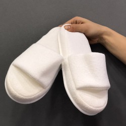 Beyaz Havlu Açık Lohusa Terlik-LOH-1003 Beyaz Havlu Açık Lohusa Terlik-LOH-1003