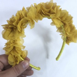 Hardal Özel Tasarım Çiçekli Kına Lohusa Tacı Hediyelik Taç-LOH-1027 Hardal Özel Tasarım Çiçekli Kına Lohusa Tacı Hediyelik Taç-LOH-1027