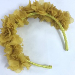 Hardal Özel Tasarım Çiçekli Kına Lohusa Tacı Hediyelik Taç-LOH-1027 Hardal Özel Tasarım Çiçekli Kına Lohusa Tacı Hediyelik Taç-LOH-1027