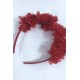 Kırmızı Özel Tasarım Çiçekli Kına Lohusa Tacı Hediyelik Taç-LOH-1029