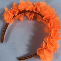 Neon Turuncu Özel Tasarım Çiçekli Kına Lohusa Tacı Hediyelik Taç-LOH-1030 Neon Turuncu Özel Tasarım Çiçekli Kına Lohusa Tacı Hediyelik Taç-LOH-1030