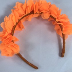 Neon Turuncu Özel Tasarım Çiçekli Kına Lohusa Tacı Hediyelik Taç-LOH-1030 Neon Turuncu Özel Tasarım Çiçekli Kına Lohusa Tacı Hediyelik Taç-LOH-1030