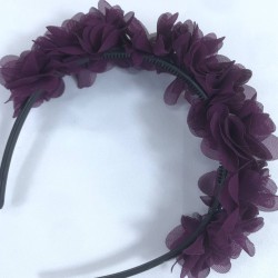 Mürdüm Özel Tasarım Çiçekli Kına Lohusa Tacı Hediyelik Taç-LOH-1033 Mürdüm Özel Tasarım Çiçekli Kına Lohusa Tacı Hediyelik Taç-LOH-1033