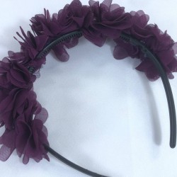 Mürdüm Özel Tasarım Çiçekli Kına Lohusa Tacı Hediyelik Taç-LOH-1033 Mürdüm Özel Tasarım Çiçekli Kına Lohusa Tacı Hediyelik Taç-LOH-1033