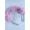 Pembe Özel Tasarım Çiçekli Kına Lohusa Tacı Hediyelik Taç-LOH-1039