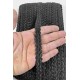 Siyah Loopera Dense Knit Kabartmalı Dekoratif Şerit &ndash; Premium El İşi S&uuml;sleme 1 Metre-LOOPERA-1