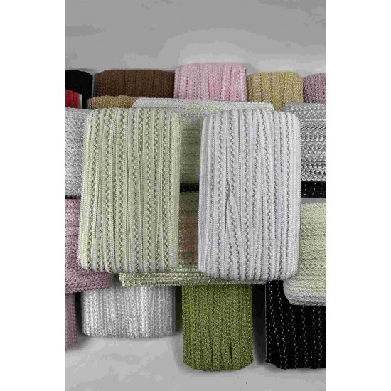 Siyah Loopera Dense Knit Kabartmalı Dekoratif Şerit &ndash; Premium El İşi S&uuml;sleme 1 Metre-LOOPERA-1