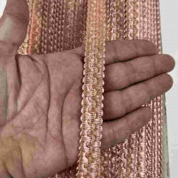 Bakır Rengi Loopera Dense Knit Kabartmalı Dekoratif Şerit &ndash; Premium El İşi S&uuml;sleme 1 Metre-LOOPERA-11