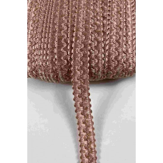 Bakır Rengi Loopera Dense Knit Kabartmalı Dekoratif Şerit &ndash; Premium El İşi S&uuml;sleme 1 Metre-LOOPERA-11