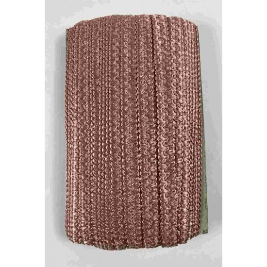 Bakır Rengi Loopera Dense Knit Kabartmalı Dekoratif Şerit &ndash; Premium El İşi S&uuml;sleme 1 Metre-LOOPERA-11