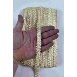 Parlak Krem Loopera Dense Knit Kabartmalı Dekoratif Şerit &ndash; Premium El İşi S&uuml;sleme 1 Metre-LOOPERA-12