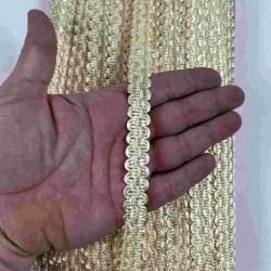 Parlak Krem Loopera Dense Knit Kabartmalı Dekoratif Şerit &ndash; Premium El İşi S&uuml;sleme 1 Metre-LOOPERA-12