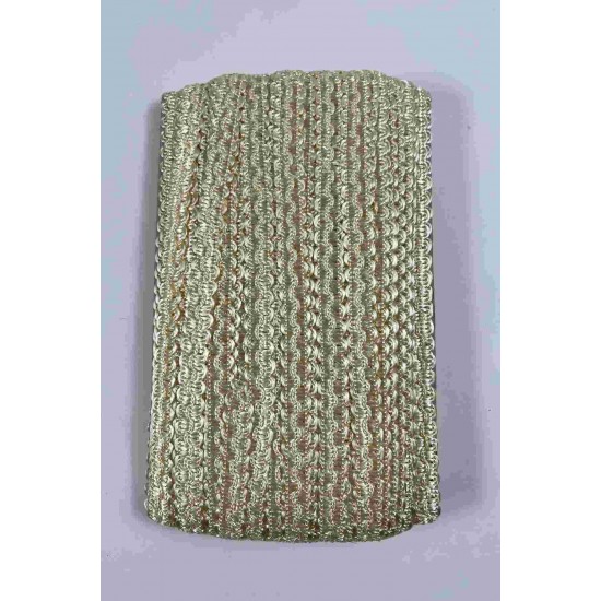 Parlak Krem Loopera Dense Knit Kabartmalı Dekoratif Şerit &ndash; Premium El İşi S&uuml;sleme 1 Metre-LOOPERA-12