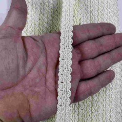 Mat Krem Loopera Dense Knit Kabartmalı Dekoratif Şerit &ndash; Premium El İşi S&uuml;sleme 1 Metre-LOOPERA-13