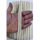 Krem Gold Loopera Dense Knit Kabartmalı Dekoratif Şerit &ndash; Premium El İşi S&uuml;sleme 1 Metre-LOOPERA-17