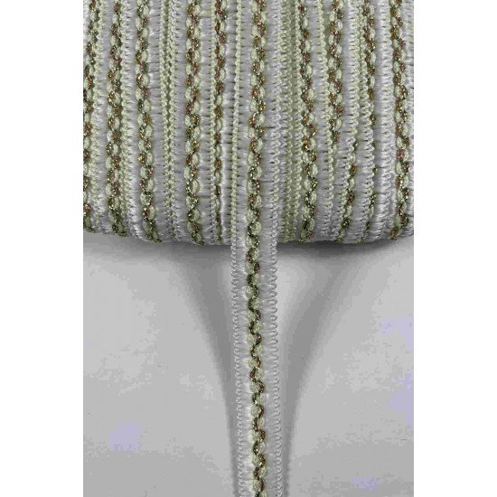 Krem Gold Loopera Dense Knit Kabartmalı Dekoratif Şerit &ndash; Premium El İşi S&uuml;sleme 1 Metre-LOOPERA-17