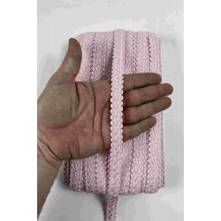 Pudra Loopera Dense Knit Kabartmalı Dekoratif Şerit &ndash; Premium El İşi S&uuml;sleme 1 Metre-LOOPERA-18