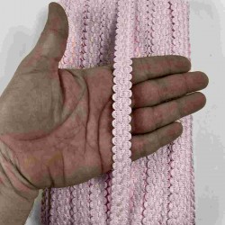 Pudra Loopera Dense Knit Kabartmalı Dekoratif Şerit &ndash; Premium El İşi S&uuml;sleme 1 Metre-LOOPERA-18