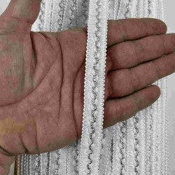 Beyaz Sık G&uuml;m&uuml;ş Loopera Dense Knit Kabartmalı Dekoratif Şerit &ndash; Premium El İşi S&uuml;sleme 1 Metre-LOOPERA-19