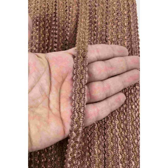 A&ccedil;ık Kahve Loopera Dense Knit Kabartmalı Dekoratif Şerit &ndash; Premium El İşi S&uuml;sleme 1 Metre-LOOPERA-2