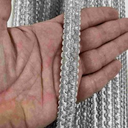 Antrasit Loopera Dense Knit Kabartmalı Dekoratif Şerit &ndash; Premium El İşi S&uuml;sleme 1 Metre-LOOPERA-20