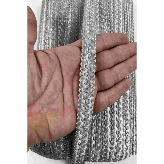 Antrasit Loopera Dense Knit Kabartmalı Dekoratif Şerit &ndash; Premium El İşi S&uuml;sleme 1 Metre-LOOPERA-20