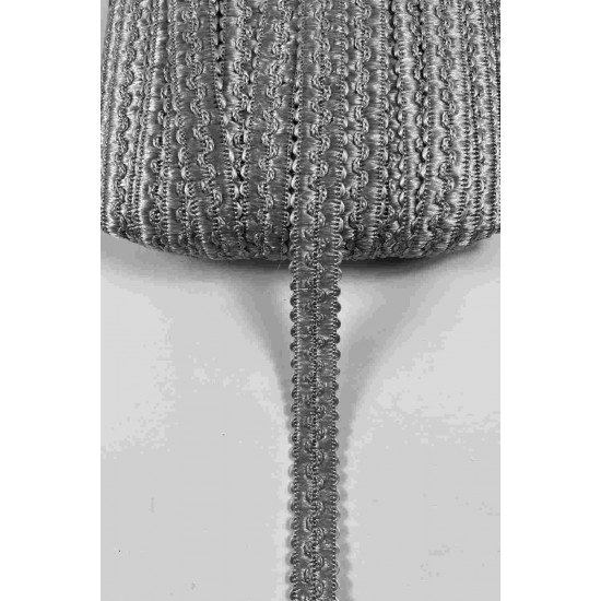 Antrasit Loopera Dense Knit Kabartmalı Dekoratif Şerit &ndash; Premium El İşi S&uuml;sleme 1 Metre-LOOPERA-20