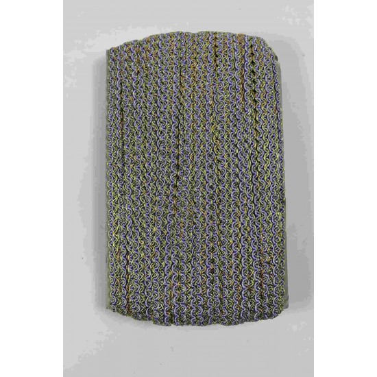 Lila Sarı Loopera Dense Knit Kabartmalı Dekoratif Şerit &ndash; Premium El İşi S&uuml;sleme 1 Metre-LOOPERA-21