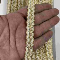 Gold Krem Loopera Dense Knit Kabartmalı Dekoratif Şerit &ndash; Premium El İşi S&uuml;sleme 1 Metre-LOOPERA-22