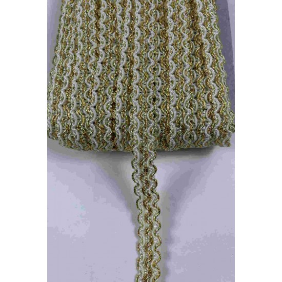 Gold Krem Loopera Dense Knit Kabartmalı Dekoratif Şerit &ndash; Premium El İşi S&uuml;sleme 1 Metre-LOOPERA-22