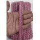 Fuşya G&uuml;m&uuml;ş Loopera Dense Knit Kabartmalı Dekoratif Şerit &ndash; Premium El İşi S&uuml;sleme 1 Metre-LOOPERA-24